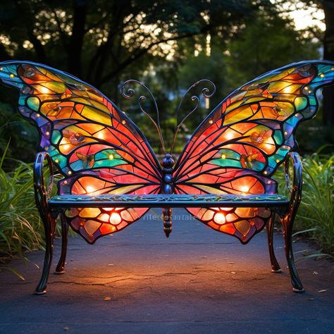 ✨ Experience the magic in your garden with our elegant arbor bench. It's a freestanding masterpiece measuring 60 inches wide, 30 inches deep, and 46 inches tall. Discover the subtle details that enhance its beauty, strength, and your ultimate comfort. Don't wait; grab yours now! ✨ Butterfly Bench, The Butterfly Garden, Arbor Bench, Staying Focused, Stained Glass Butterfly, Glass Butterfly, Insurance Coverage, Color Powder, Digital World