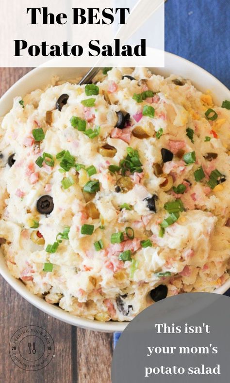 Potato Salad Loaded, Mashed Potato Salad, Winter Soup Ideas, Kettle Corn Recipe, Horseradish Mustard, The Best Potato Salad, Easy Homemade Snacks, Best Potato Salad, Best Potato Salad Recipe