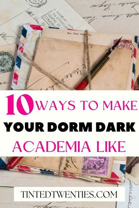 Decorate your bedroom or dorm room to make it look like dark academia with these unqiue and affordable pieces from amazon! Dark Academia College Dorm, Academia Dorm Room, Dark Academia Dorm Room, Academia Room Aesthetic, Dark Academia Room Decor Diy, Cottagecore Dorm Room, Dark Academia Diy, Dark Academia Aesthetic Bedroom, Cottagecore Dorm