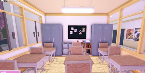 College Layout Bloxburg, Bloxburg School Gym Ideas, Bloxburg School Inspiration, Bloxburg School Layouts With Dorms Small Plot, Bloxburg Dorm Room Ideas, Bloxburg School Room Ideas, Day Care Bloxburg, Bloxburg School Classroom Ideas, Bloxburg Boarding School Layout