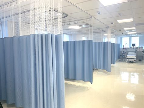 FR Cubicle Curtains | Hospital Curtains | Cubicle Curtain Track Ceiling Mounted Curtains, Hospital Curtains, Hospital Floor Plan, Window Curtain Designs, Healthcare Interior Design, Cabinet Medical, Hospital Room, Hospital Interior, Cool Curtains