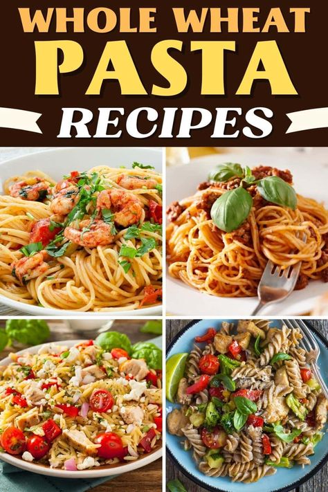 Give dinner a healthy upgrade with these whole wheat pasta recipes! From mac and cheese to spaghetti to baked ziti, you'll love these easy dishes. Recipes With Whole Wheat Pasta, Whole Wheat Rotini Pasta Recipes, Healthy Elbow Pasta Recipes, Whole Wheat Pasta Recipes, Whole Grain Pasta Recipes, Vegetarian Pesto Pasta, Whole Wheat Pasta Recipe, Pasta With Yogurt, Rotini Pasta Recipes