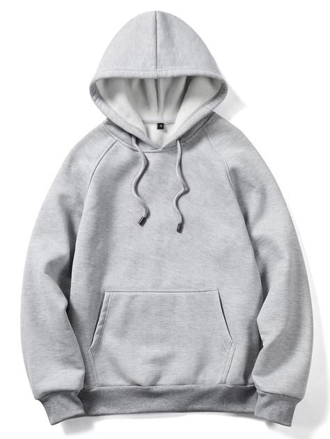 Cheap Gray Hooded Sweatshirt, Plain Hooded Sweatshirt For Streetwear, Cheap Gray Sweatshirt With Drawstring Hood, Plain Grey Hoodie, Hoodie Gris, Grey Hoodie Men, Heather Grey Hoodie With Drawstring Hood, Relaxed Fit, Sweat Gris, Solid Hoodie