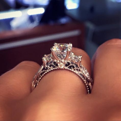 Behold: The Most Pinned Engagement Ring Verragio Engagement Rings, Big Wedding Rings, Jewellery Shops, Engagement Ring Mountings, Most Popular Engagement Rings, Popular Engagement Rings, Dream Engagement, Dream Engagement Rings, Diamond Engagement Ring Set