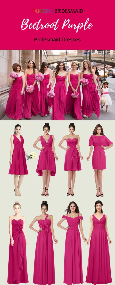 These beetroot purple bridesmaid dresses with v-neck, sweetheart neckline, short-sleeve,one shoulder and spaghetti style are custom made to all sizes and sold under 100. The cheap bridesmaid dresses are great for summer or fall weddings. Berry Wedding Colors Bridesmaid Dress, Deep Red Purple Bridesmaid Dresses, Fuschia Bridesmaid Dresses Short, Dark Purple And Red Wedding Bridesmaid Dresses, Bright Purple Bridesmaid Dresses Long, Red Pink Purple Wedding Bridesmaid Dresses, Bridesmaid Dresses Short Purple, Fuschia Bridesmaid Dresses, Bridesmaid Dresses Short