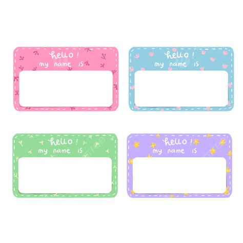 Name Tags Design, Name Labels Aesthetic Printable, Name Tag Design Ideas, Name Tag Clipart, Cute Name Tags, Pastel Png, School Stickers Labels, Sports Theme Classroom, Name Tag Templates