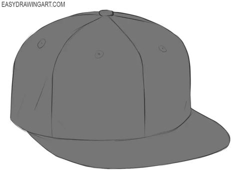 How to Draw a Cap - Easy Drawing Art Fitted Hat Drawing, Hat Drawing, Casual Airport Outfit, Cap Drawing, Custom Fitted Hats, Fox Artwork, Flat Brim Hat, Creativity Exercises, New Era Hats