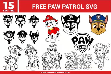 Paw Patrol Free SVG Files | Free SVG Download Paw Patrol Svg, Paw Patrol Christmas, Rubble Paw Patrol, Disney Easter, Marshall Paw Patrol, Chase Paw Patrol, Alphabet Wallpaper, Paw Patrol Birthday, Free Svg Files