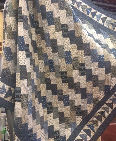 Blue And White Quilts, Indigo Quilt, Reproduction Fabric, Two Color Quilts, White Quilts, Tara Lynn, French General, Easy Quilt, Grey Quilt