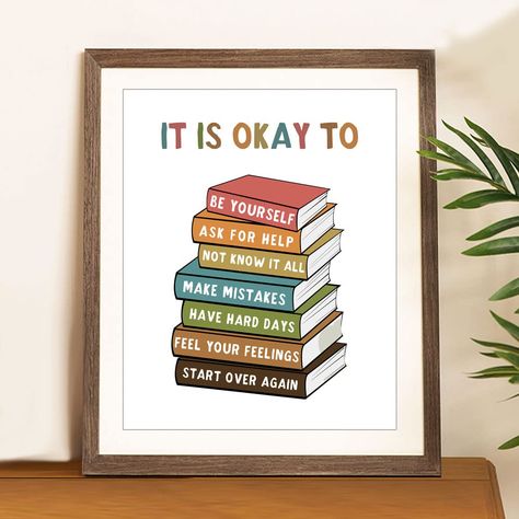 Click Link for more Information! Boho Classroom Decor, Boho Classroom, Decor School, It Is Okay, Educational Wall Art, Therapy Office Decor, Motivational Wall Decor, Inspirational Quotes Posters, Therapy Office