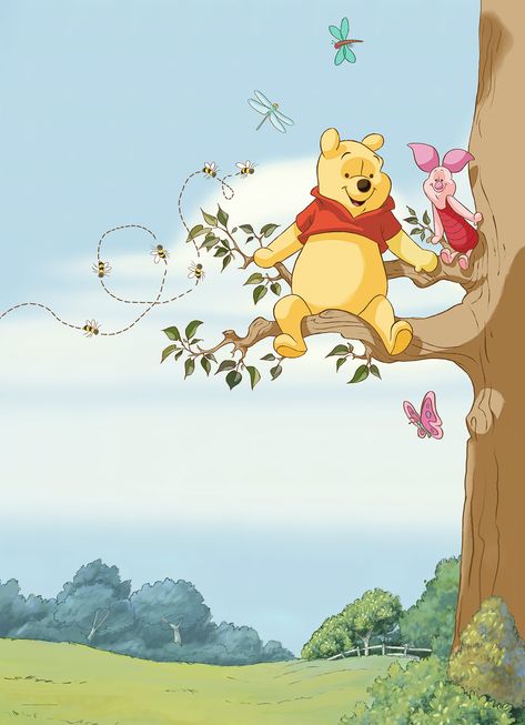 Winnie The Pooh Wallpaper Explore more A. A. Milne, Anthropomorphic Teddy Bear, Bear, Character, E. H. Shepard wallpaper. https://www.whatspaper.com/winnie-the-pooh-wallpaper-24/ Winnie The Pooh Background, Disney Wall Murals, Winnie The Pooh Drawing, Winnie The Pooh Cartoon, Winnie The Pooh Pictures, Tree Wall Murals, Cute Winnie The Pooh, Karakter Disney, Winnie The Pooh Quotes