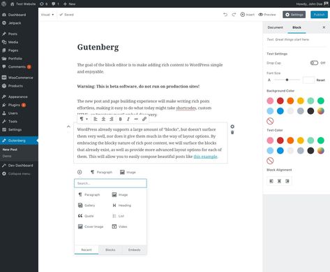 Will Gutenberg Editor Make Or Break WordPress? https://visualmodo.com/gutenberg-editor-make-wordpress/ #WordPress #Gutenberg #Editor #Overview #Updates Web Design Black, Wireframe Design, Website Design Wordpress, Text Editor, Newspaper Design, Web Design Studio, Web Design Tutorials, Wordpress Website Design, Website Design Services