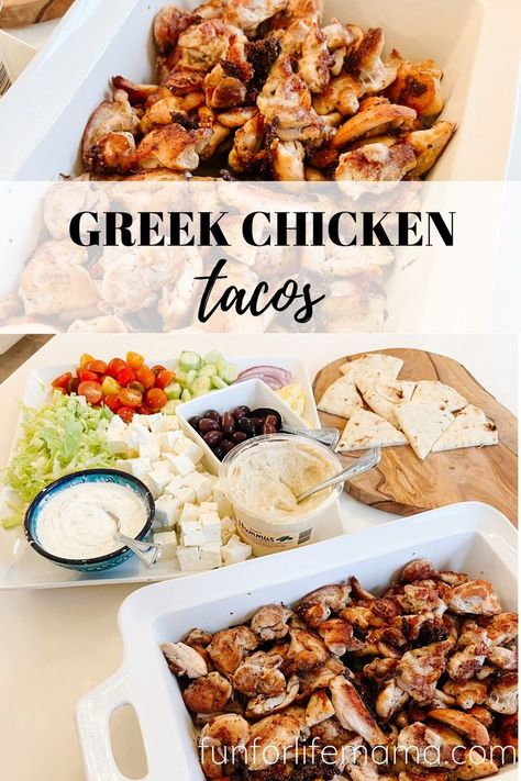 Greek Chicken Tacos, Greek Stir Fry, Greek Tacos Chicken, Mediterranean Chicken Pita Tacos, Crock Pot Greek Chicken Gyros, Greek Slouvaki Chicken, Greek Chicken Gyros On A Homemade Spit, Greek Salad Dressing, Chicken Chunks