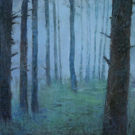 Silence Art, Forest Drawing, Relaxing Art, Foggy Forest, Forest Illustration, Forest Painting, Original Landscape Painting, Realism Art, Gallery Art