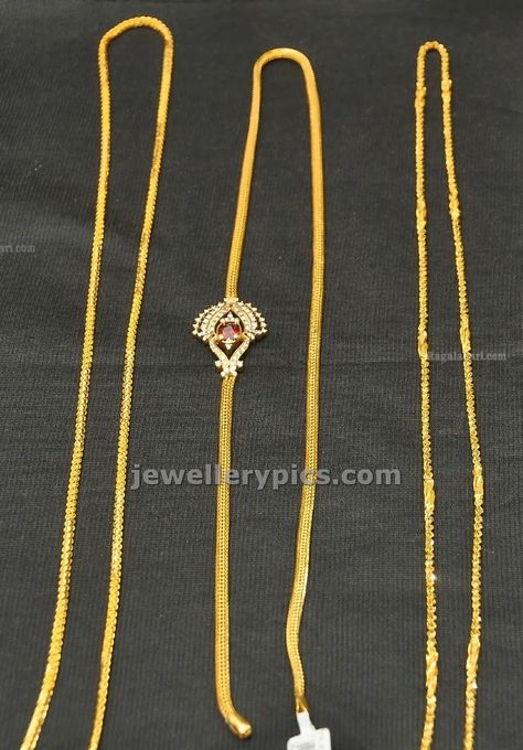 Gold Thali kodi chain design by Hiya jewellers - Latest Jewellery Designs Thali Kodi, Chain Designs Gold, Thali Chain, Latest Jewellery Designs, Latest Indian Jewellery, Bridal Diamond Necklace, Online Gold Jewellery, Gold Jewelry Simple Necklace, Gold Mangalsutra Designs