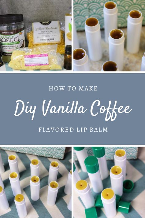 Vanilla? Coffee? Vanilla coffee? YES! This super simple lip balm tutorial makes the most amazing flavored DIY beauty product you'll ever make! Diy Coffee Lip Balm, Coffee Lip Balm, Coffee Chapstick, Vanilla Chapstick, Diy Chapstick, Homemade Candle Recipes, Beeswax Recipes, Candle Recipes, Diy Vanilla