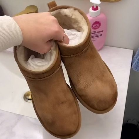 How To Clean Uggs, Clean Ugg Boots, Cleaning Ugg Boots, Cleaning Uggs, Ugg Care Kit, Tiktok Creator, New Uggs, Grease Stains, Pinterest Closet