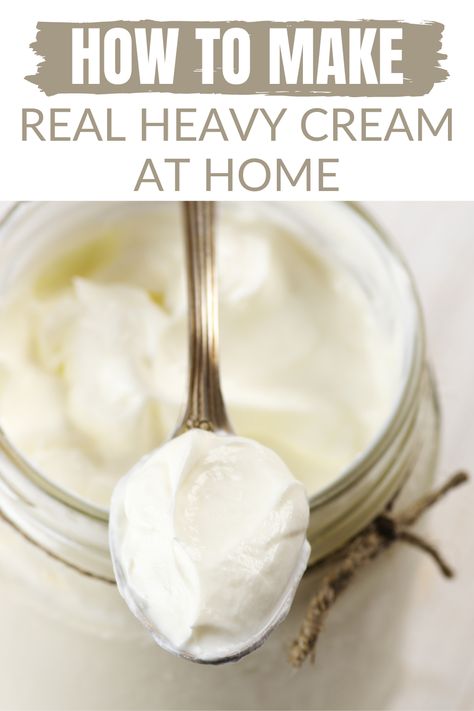 Make Your Own Heavy Cream, Can You Make Heavy Cream Out Of Milk, How To Make Homemade Heavy Cream, How To Make Whipping Cream With Heavy, Easy Heavy Cream Recipes, Heavy Whipped Cream Recipe Easy, How To Make Heavy Cream From Whole Milk, How To Whip Heavy Cream, How To Make Cream From Milk