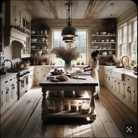 Timeless Farmhouse, Rustic Country Kitchens, Rustic Kitchen Island, Breaking Bread, Farmhouse Kitchen Island, Trending Ideas, Meal Preparation, Hearty Meal, Rustic Kitchen Design