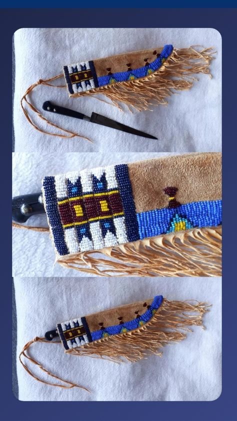 Beaded Knife Sheath, Knife Sheath Pattern, Native American Knife, Lakota Beadwork, Native American Knife Sheath, Bead Belt, Concho Belts, Cowboy Culture, Native American Beadwork Patterns