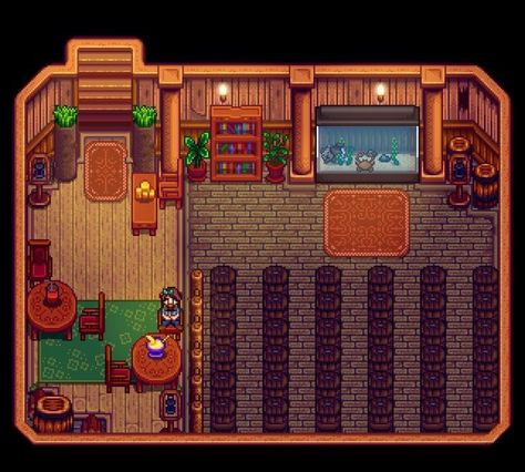 Stardew Valley Design, Stardew Farms, Stardew Valley Layout, Stardew Valley Tips, Stardew Valley Farms, Stardew Valley Fanart, Farm Layout, Cellar Design, Valley Girls