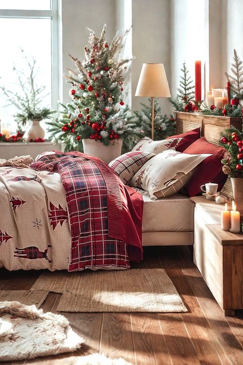 Bedsure Christmas Duvet Cover Queen - Christmas Bedding Queen Size, Reversible Buffalo Check Printed Christmas Plaid Duvet Cover, Includes 1 Duvet Cover and 2 Pillow Shams (Queen, Reindeer) Holiday Bedding Duvet, Christmas Duvet Covers, Bedding Queen Size, Holiday Bedding, Plaid Duvet Cover, Holiday Bed, Cozy Dorm, Christmas Duvet Cover, Cozy Dorm Room