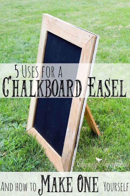 easy chalkboard easel tutorial, chalkboard paint, crafts, how to Recycled Decking, Repurposed Kitchen, Diy Chalkboard Sign, Chalkboard Easel, Shiplap Wall Diy, Small Chalkboard, Fun School, Chalkboard Ideas, Wood Planter Box