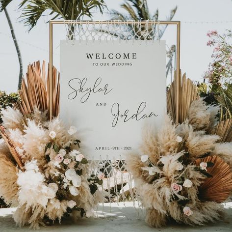 Elegant Boho Wedding Reception, Boho Themed Engagement Party, Boho Ceremony Aisle, Pampas Theme Wedding, Wedding Panels Backdrops, Boho Stage Decor, Boho Black Tie Wedding, Boho Arbor Wedding, Gala Wedding Theme