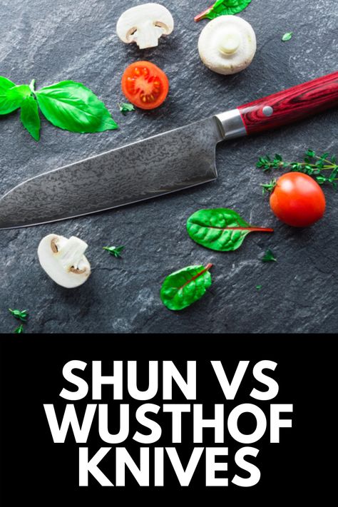 In this review and guide, we compare Shun VS Wusthof Knives to see if German or Japanese engineering comes out on top! Read more at MomDot.com! Shun Knives, Wusthof Knives, Trident Logo, Japanese Knives, Different Lines, Forged Knife, Japanese Knife, Knife Set Kitchen, Read More