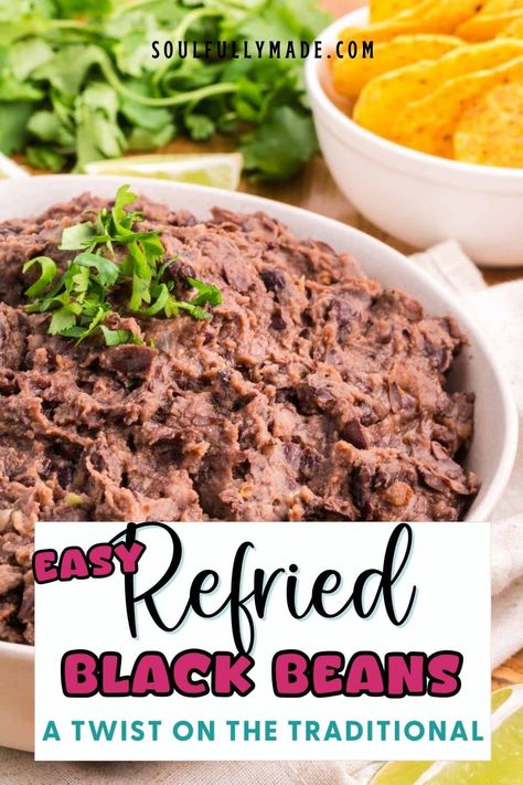 Refried Black Beans Recipe From Can, Refried Black Beans Recipe, Refries Black Beans Recipe, Homemade Refried Black Beans, Easy Refried Beans, Traditional Refried Beans, Refried Black Beans, Black Beans Recipe, Canning Refried Beans