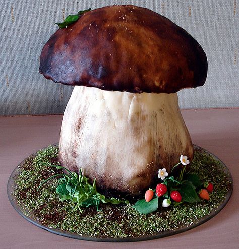 mushroom shaped cake Toadstool Cake, Woodland Wedding Cake, Super Torte, Mushroom Cake, Russian Cakes, Realistic Cakes, Woodland Cake, Crazy Cakes, Wedding Cake Inspiration