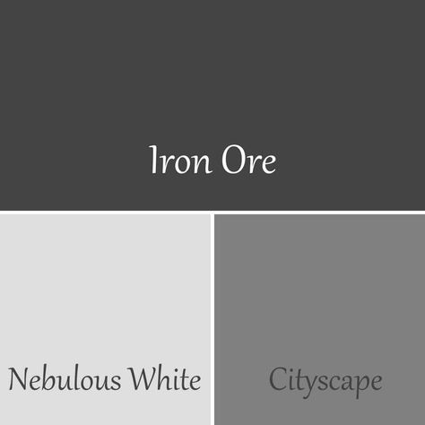 Everything you need to know about Sherwin Williams Iron Ore in this paint color review! Iron Ore Exterior House With White Trim, Iron Ore Sherwin Williams Coordinating Colors, Iron Ore Coordinating Colors, Rustic Elegance Decor, Salon Layout, Sherwin Williams Iron Ore, Iron Ore Sherwin Williams, White Grey Paint, Aesthetic Paint