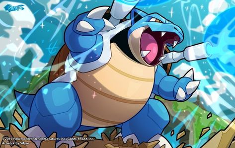 Pokémon Blastoise, Blastoise Art, Venusaur Pokemon, Pokemon Website, Pokemon Blastoise, Water Type Pokemon, Pokemon Painting, Pokemon Dragon, Pokemon Sketch