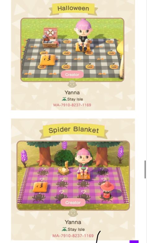 Acnh Halloween Blanket Code, Acnh Halloween Blanket, Acnh Halloween Brick Path, Acnh Seasonal Path, Acnh Paths Designs Halloween, Halloween Codes Animal Crossing, Animal Crossing Halloween Designs, Acnh Halloween Code, Halloween Acnh