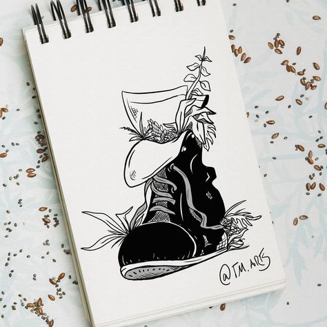 Day 14 - Overgrown  #ink #inktober #overgrown #inktoberovergrown #inktoberbrasil #inktoberday14 #inking #nanquim #illustration #painting… Boots Ink Drawing, Boots Illustration Drawing, Boots Art Drawing, Rust Inktober, Guidebook Inktober, Discover Inktober, Boots Inktober, Backpack Inktober, Inktober 2024