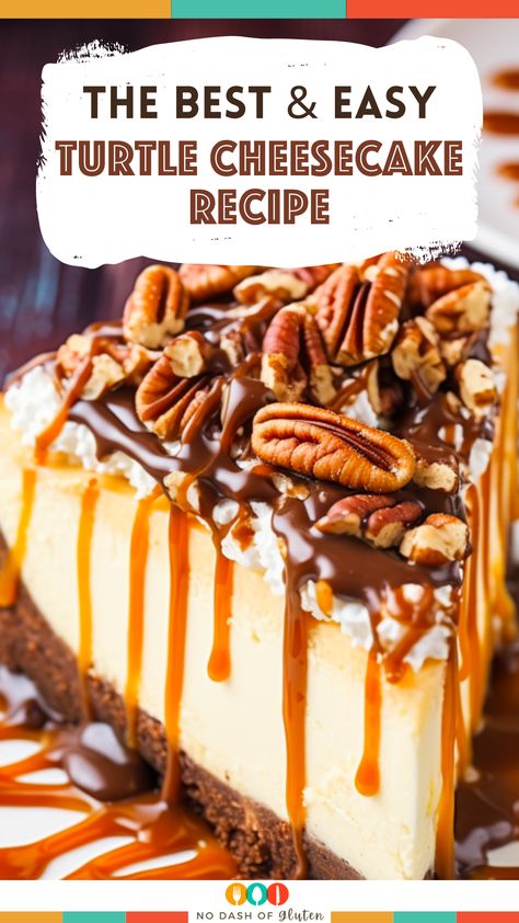 Dive into the luxurious world of our Turtle Cheesecake! A dreamy mix of rich caramel, luscious chocolate, crunchy pecans, and creamy cheese, this recipe brings you the ultimate indulgence in every slice. Perfect for family gatherings, special occasions, or just a treat-yourself moment. Don’t miss out on this heavenly dessert that's sure to impress. Want to create this masterpiece yourself? Click the link for the full recipe and step-by-step instructions. Your taste buds will thank you! Instant Pot Turtle Cheesecake, Caramel Chocolate Cheesecake Recipes, English Toffee Cheesecake, Sweetened Condensed Milk Cheesecake Recipes, Turtle Pecan Cheesecake, Best Cheesecake Recipe Ever, Turtle Cheesecake Recipe Easy, Cheesecake Factory Cheesecake Recipes, Easy Turtle Cheesecake