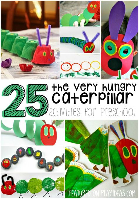 25 Very Hungry Caterpillar Crafts for Preschoolers Caterpillar Crafts, Caterpillar Activities, Eric Carle Activities, The Very Hungry Caterpillar Activities, Hungry Caterpillar Craft, Hungry Caterpillar Activities, Caterpillar Craft, Crafts For Preschoolers, Hungry Caterpillar Party