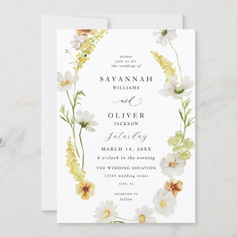 Yellow Floral Wedding Invitations, Light Yellow Weddings, Yellow White Wedding, Yellow Wedding Invitations, Garden Party Theme, Yellow Tea, Yellow Theme, Yellow Daffodils, Daffodil Flower