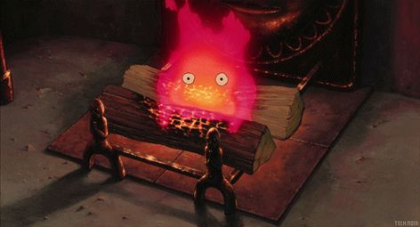 Howl's Moving Castle Calcifer, Fire Gif, Studio Ghibli Background, Red Studio, Live Backgrounds, Howl's Moving Castle, Banner Gif, Animation Screencaps, Howls Moving Castle