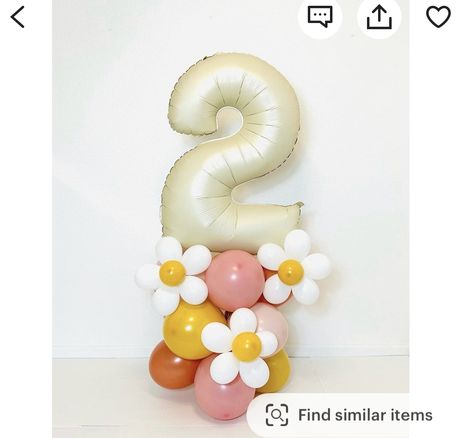 Two Groovy Birthday Party Photo Prop, Too Groovy Birthday Party Decorations, 5 Is A Vibe Balloons, Two Groovy Birthday Balloons, 2 Groovy Birthday Party Activities, Daisy Balloon Bouquet, Daisys Birthday Party, Groovy Balloon Bouquet, Two Groovy Decor