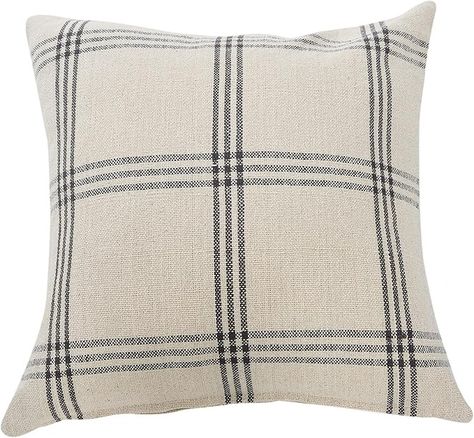 Amazon.com: Creative Co-Op Square Plaid Cotton Pillow Cover, Grey, 20" x 20" : Home & Kitchen Grey Pillow Covers, Wash Pillows, Lounge Space, Plaid Pillow Covers, Plaid Throw Pillows, Embroidered Throw Pillows, Plaid Pillow, Plaid Throw, Grey Pillows