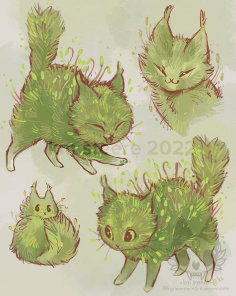 Magic Cat, Cute Fantasy Creatures, Forest Creatures, Fantasy Creatures Art, Mythical Creatures Art, Forest Art, Creature Concept Art, A Miracle, Arte Animal