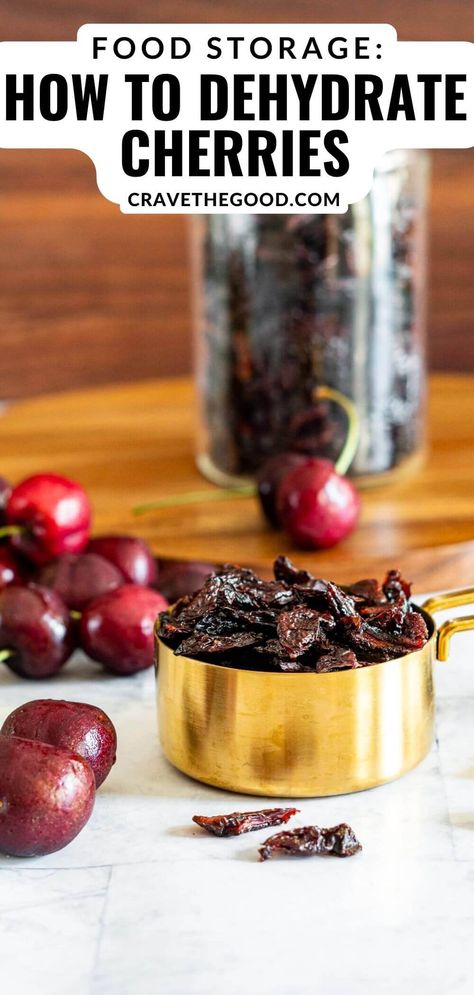 Dehydrated Cherries, Dehydrating Recipes, Dehydrated Fruits, Homemade Trail Mix, Dehydrated Fruit, Frozen Cherries, Long Term Storage, Cherry Recipes, Breakfast Drink