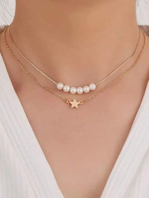 Preppy Jewelry, Pretty Jewelry Necklaces, Trending Necklaces, Pearl Decor, Handmade Fashion Jewelry, Girly Accessories, Fancy Jewellery, Trendy Necklaces, Fancy Jewelry