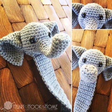 Elephant Záložka Amigurumi Crochet Pattern Elephant Bookmark, Crochet Bookmarks Free Patterns, Marque-pages Au Crochet, Crochet Elephant Pattern, Crochet Bookmark Pattern, Crochet Bookmark, Pola Amigurumi, Amigurumi Elephant, Crochet Elephant