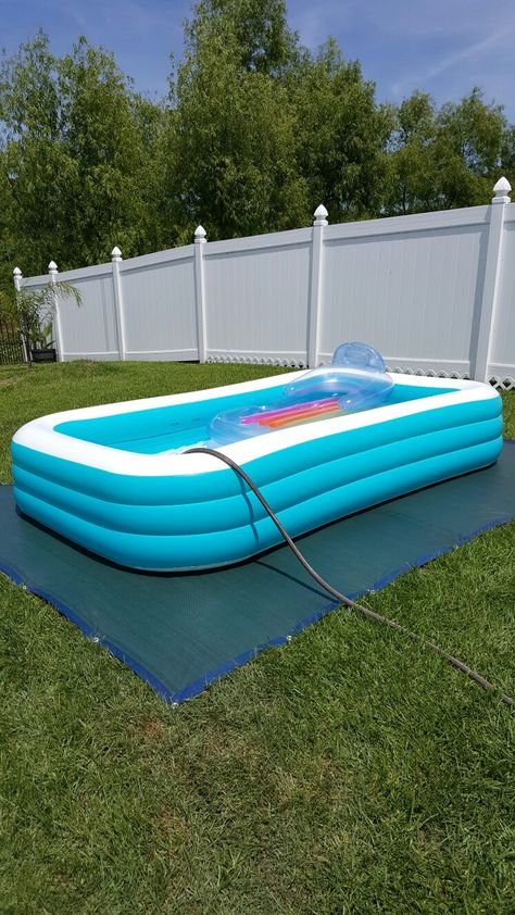 Kiddie pool Adult Kiddie Pool Ideas Diy, Backyard Blow Up Pool Ideas, Kids Pool Ideas, Kiddie Pool Set Up Ideas, Blow Up Pool Ideas, Kiddie Pool Ideas, Blow Up Pool Ideas Backyards, Inflatable Pool Ideas Backyard, Pond Out Of Kiddie Pool