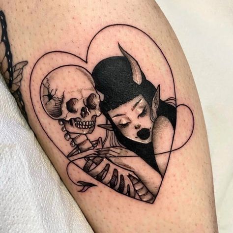 Girly Gothic Tattoo, Goth Tattoo Ideas For Women, Goth Tattoo Ideas Creepy Cute, Chicano Tattoos For Women, Demon Girl Tattoo, Goth Tattoo, Clown Tattoo, Chicano Tattoos, Spooky Tattoos