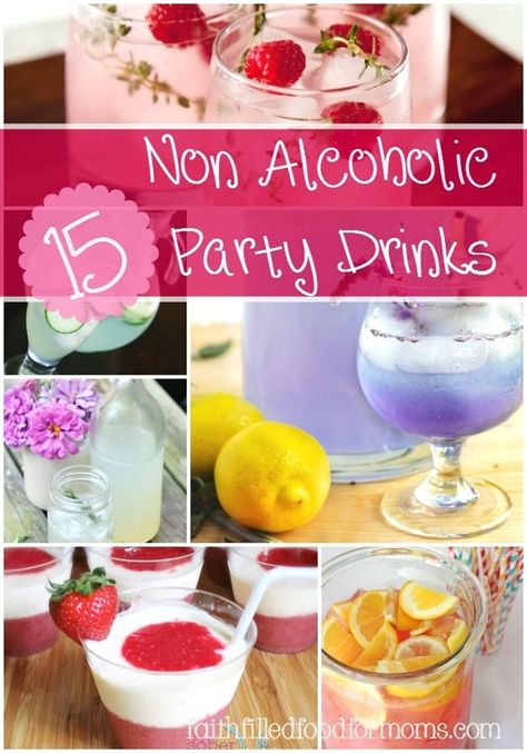 You'll these easy and Delicious 15 Non Alcoholic Party Drinks! There's something for everyone! They are deelish and perfect for holiday parties and gatherings with friends and family! Non Alcoholic Party Drinks, Alcoholic Party Drinks, Alcoholic Party, Alcoholic Recipes, Drinks Nonalcoholic, Nonalcoholic Drinks, Easy Alcoholic Drinks, Christmas Drinks Alcohol, Alcholic Drinks