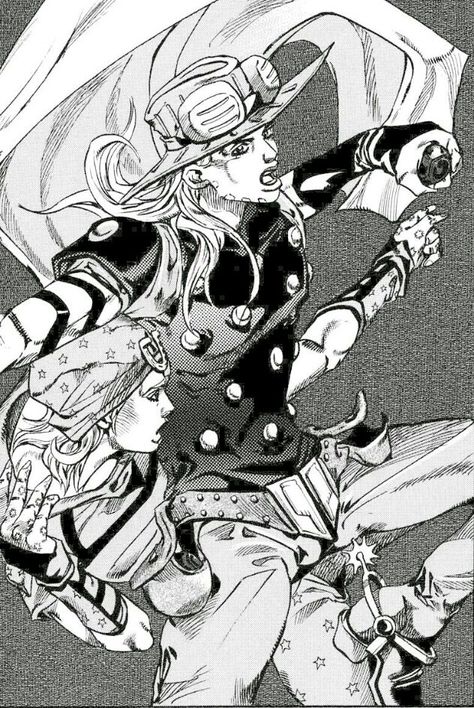 Jojo Art Style, Gyro Johnny, Hirohiko Araki Art, Araki Hirohiko, Gyro Zeppeli, Comic Book Template, Jojo Manga, Johnny Joestar, Hirohiko Araki