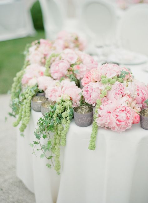 #hydrangea Photography: Polly Alexandre Photography - alexandreweddings.com View entire slideshow: Cascading Centerpieces on http://www.stylemepretty.com/collection/1511/ Cascading Centerpieces, Pink Hydrangea Wedding, Hydrangea Wedding, Beautiful Wedding Reception, Wedding Reception Inspiration, Mint Wedding, Pink Hydrangea, Mod Wedding, Wedding Tablescapes